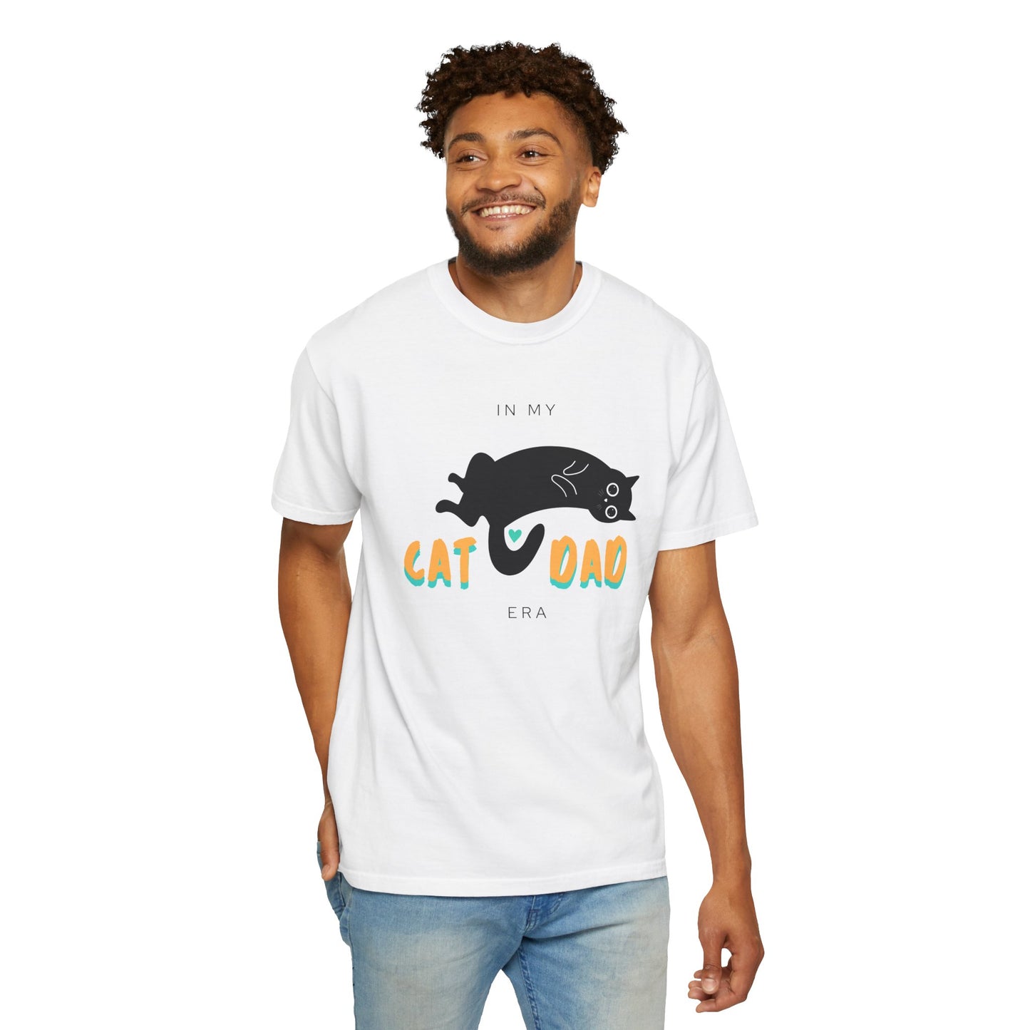 Cat Dad Era Orange & Green Unisex Garment-Dyed T-shirt