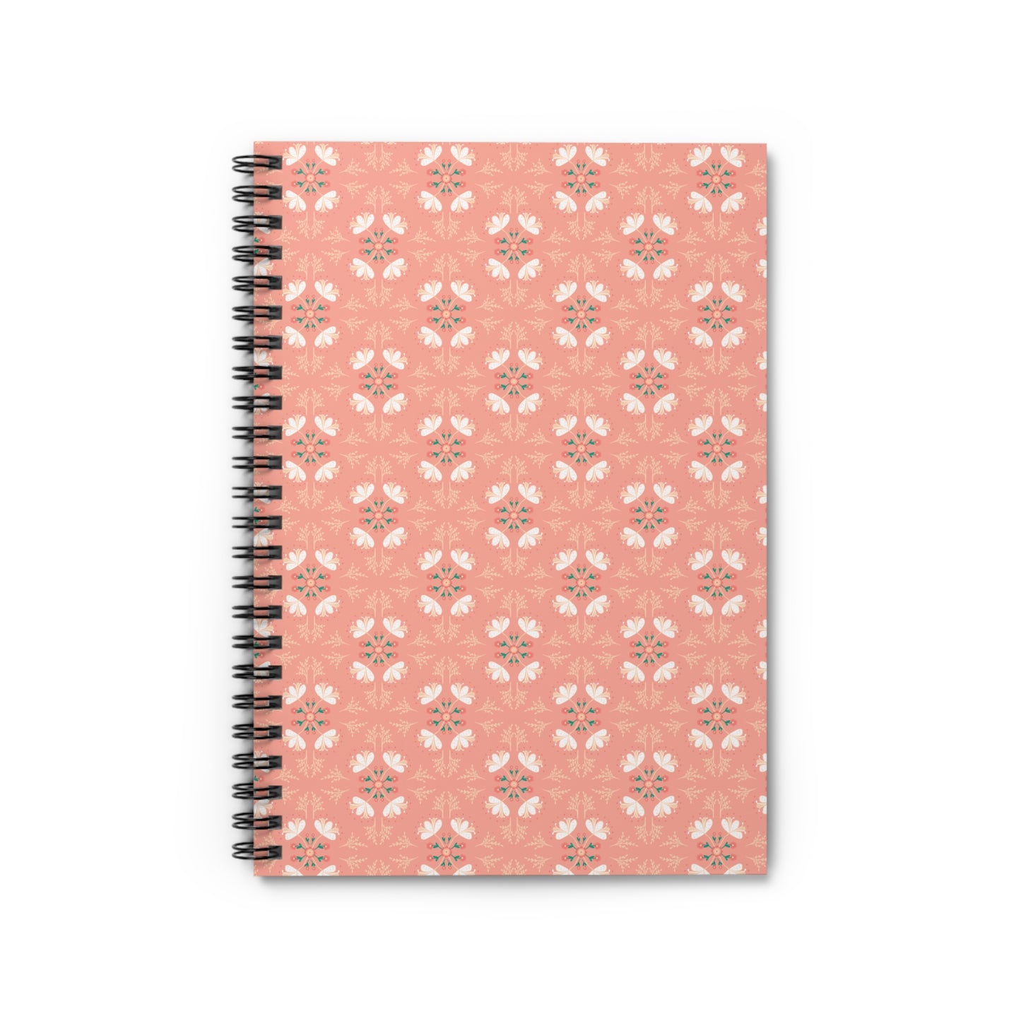 Pink Floral Spiral Notebook - Ruled Line