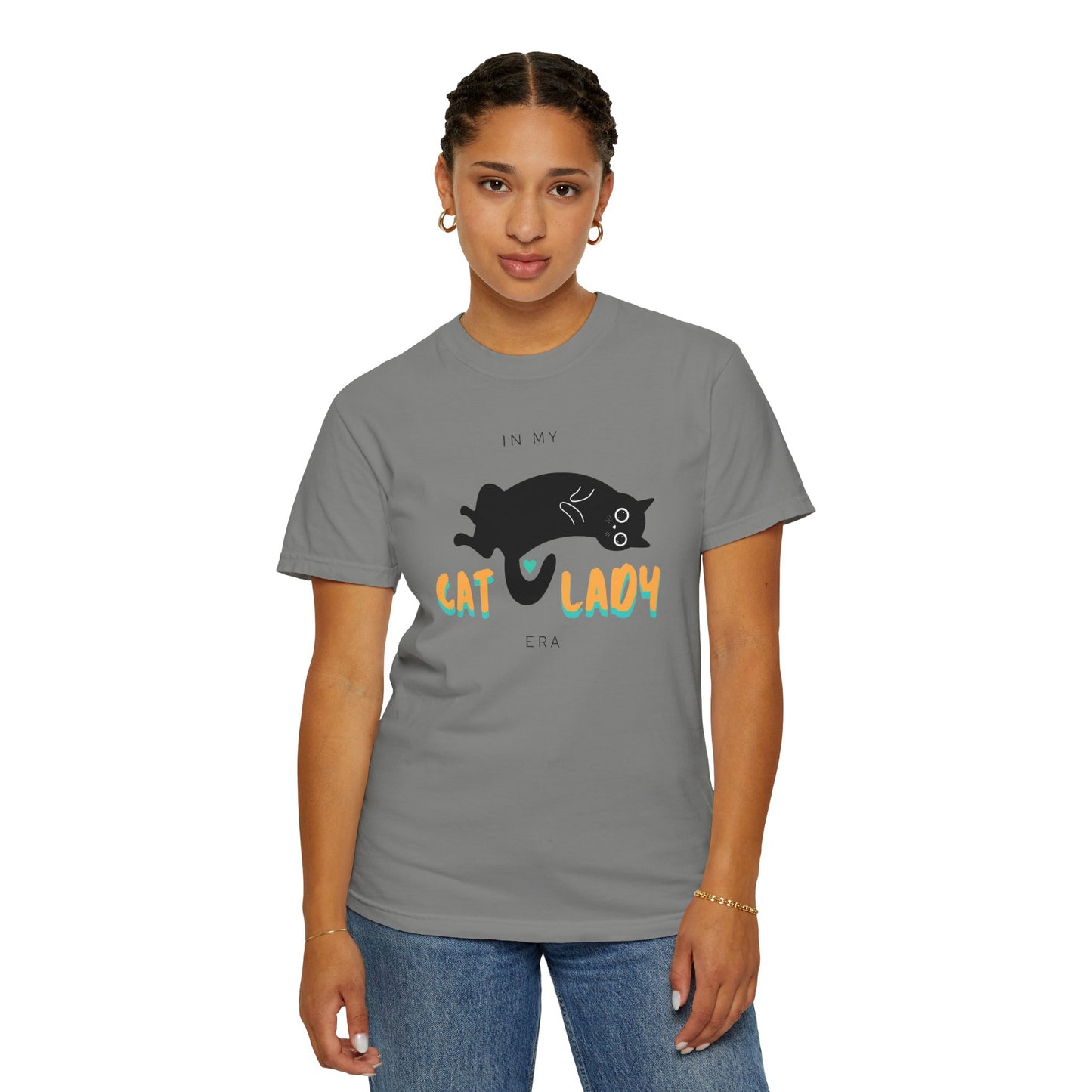 Orange & Green Cat Lady Era Unisex Garment-Dyed T-shirt