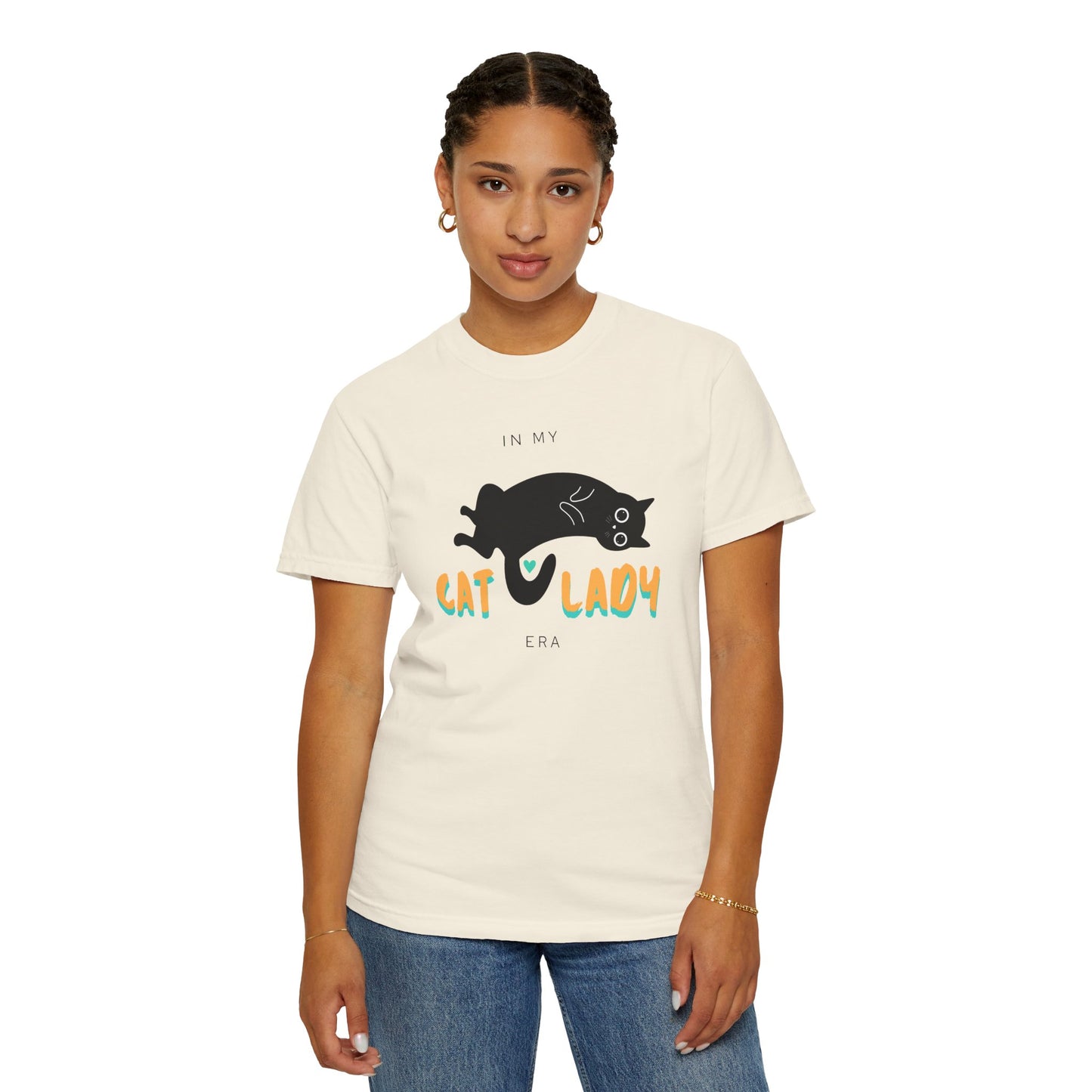 Orange & Green Cat Lady Era Unisex Garment-Dyed T-shirt