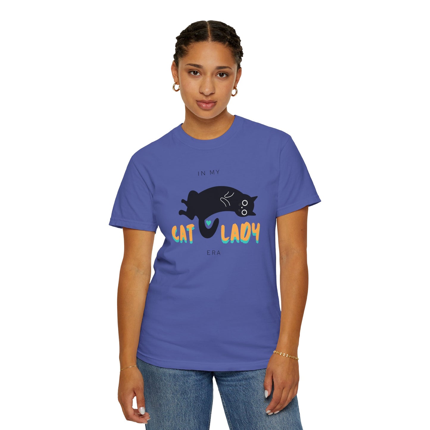 Orange & Green Cat Lady Era Unisex Garment-Dyed T-shirt