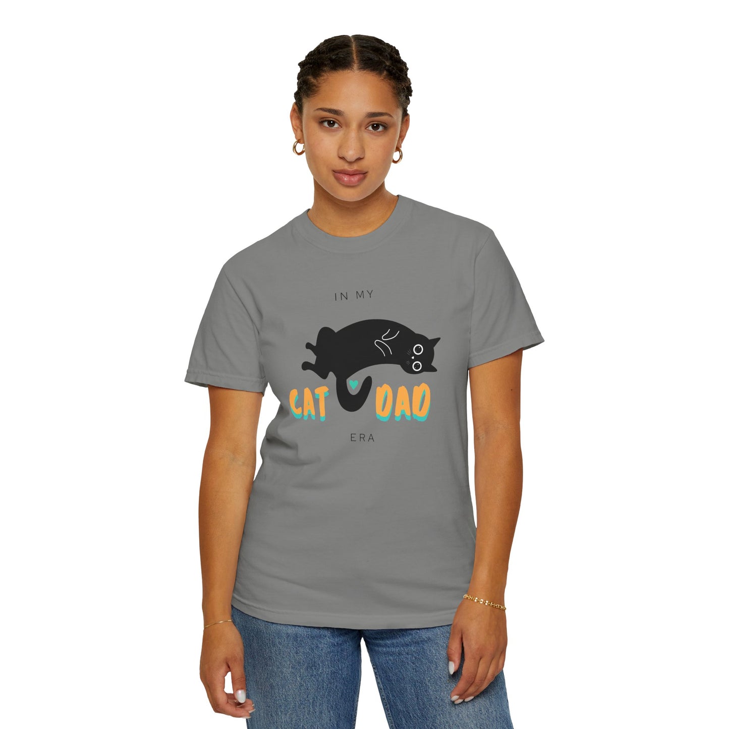 Cat Dad Era Orange & Green Unisex Garment-Dyed T-shirt