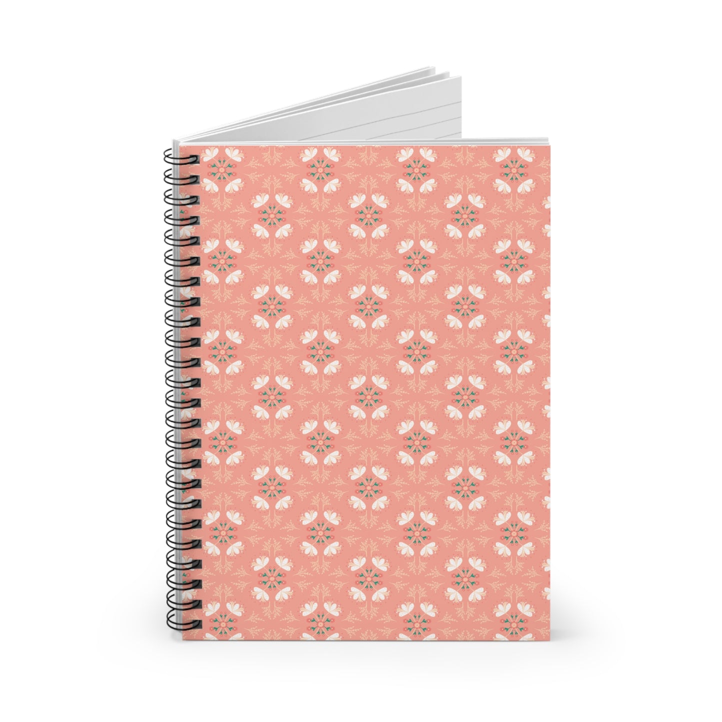 Pink Floral Spiral Notebook - Ruled Line