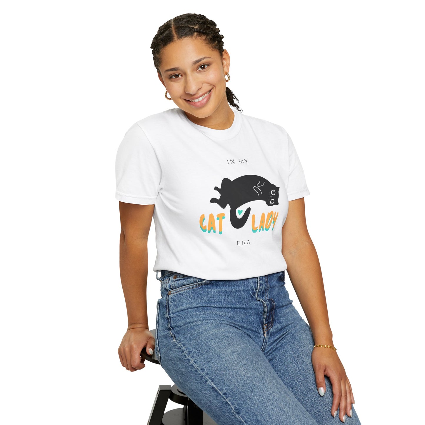 Orange & Green Cat Lady Era Unisex Garment-Dyed T-shirt