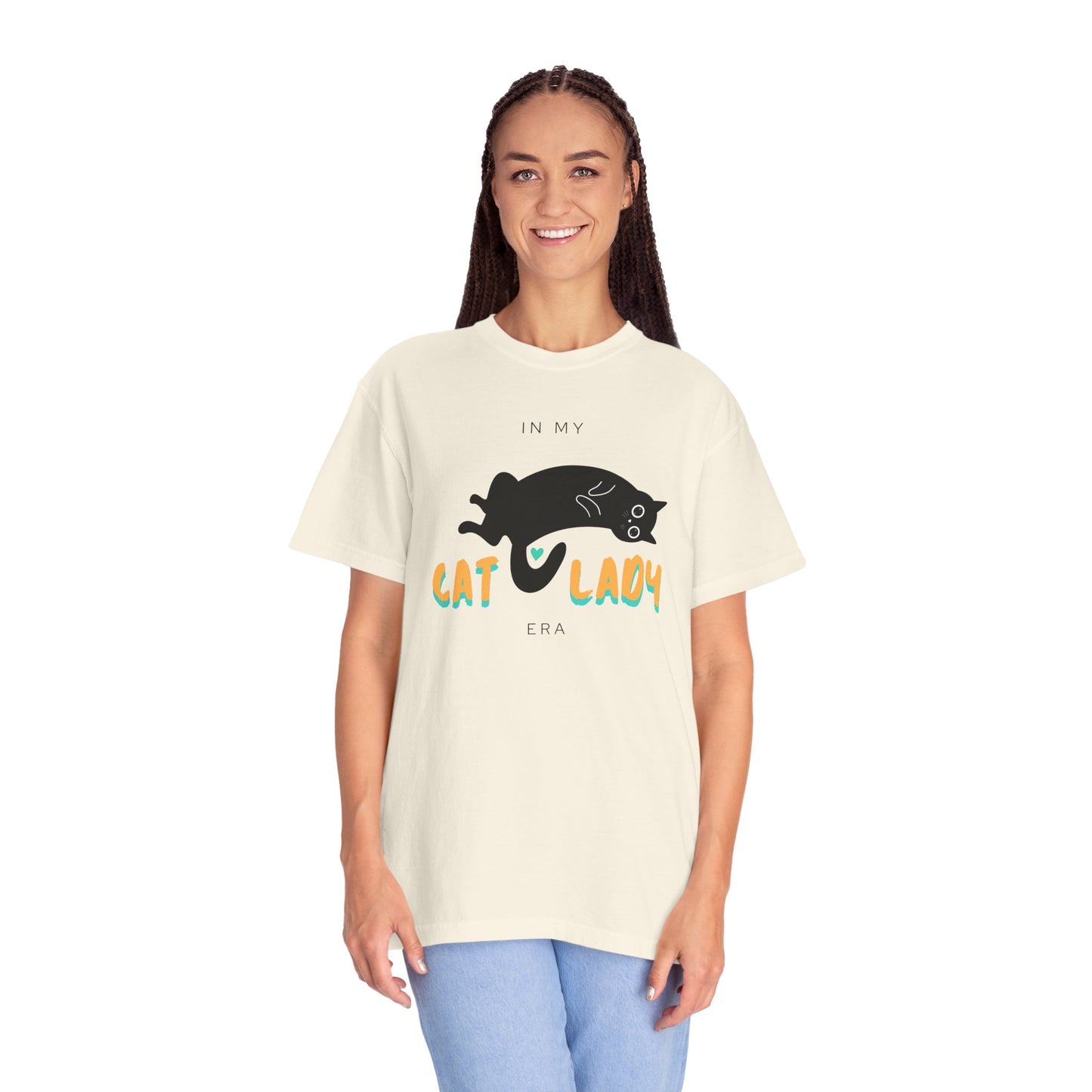 Orange & Green Cat Lady Era Unisex Garment-Dyed T-shirt