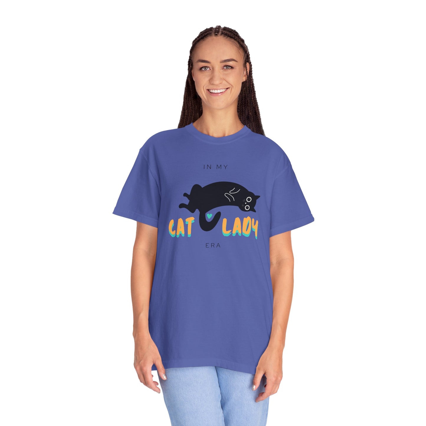 Orange & Green Cat Lady Era Unisex Garment-Dyed T-shirt