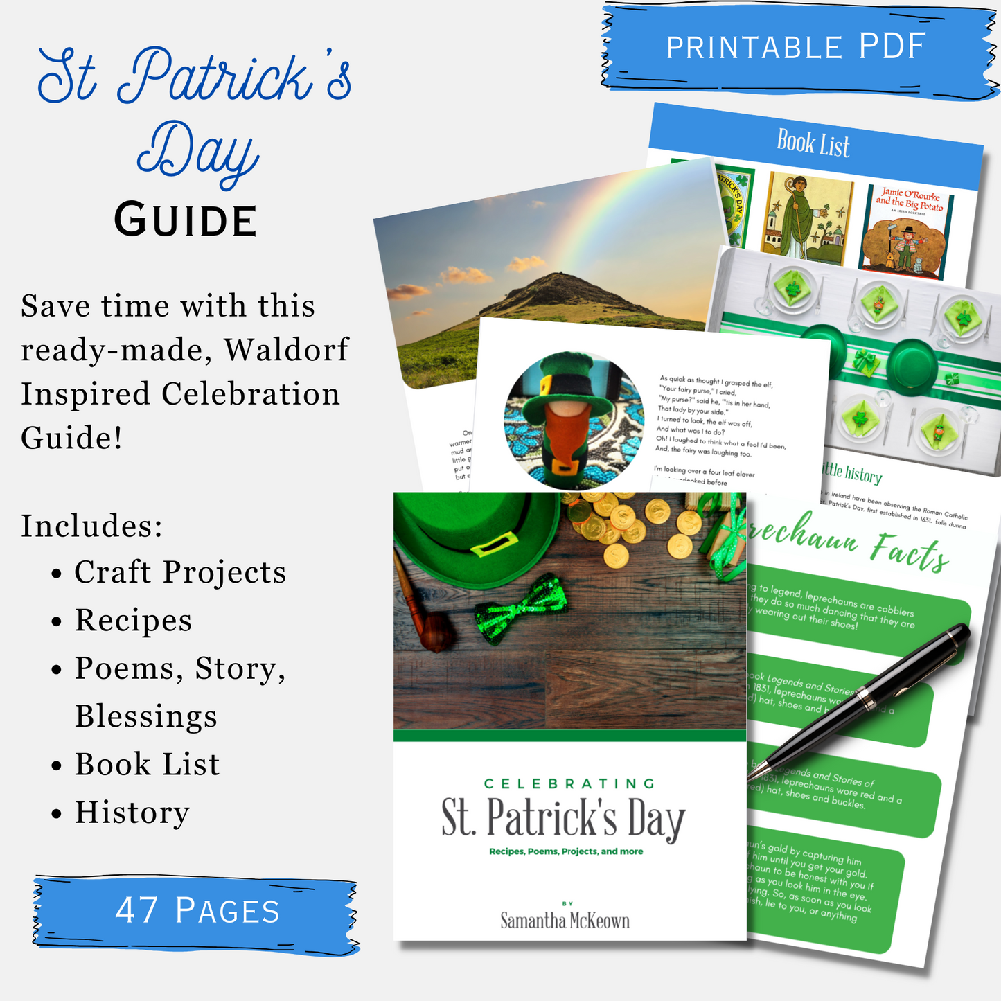 St Patrick's Day Celebration Guide PDF| Crafts, Recipes, Poems | Waldorf Homeschool