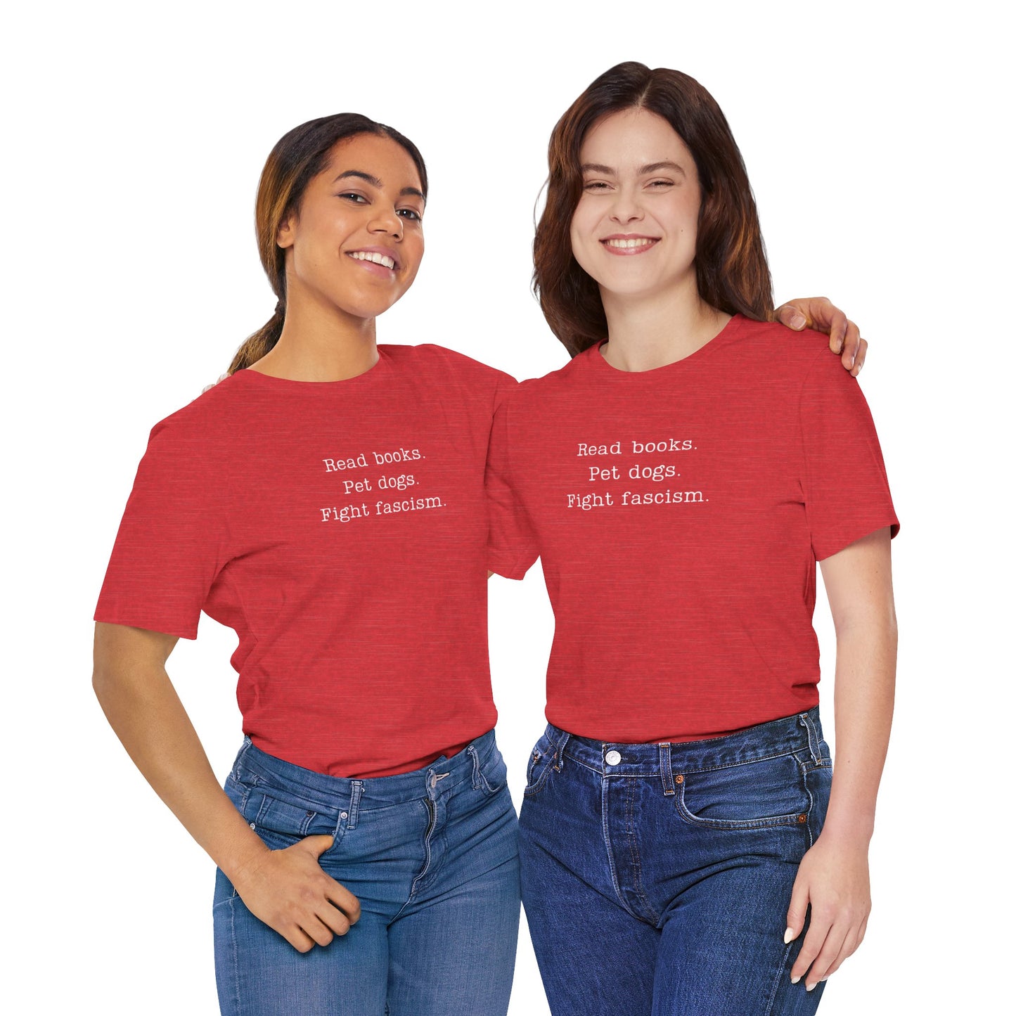 Read Books Pet Dogs Fight Fascism T-Shirt | Anti-Fascist Activist Tee | Dog Lover Resistance | ACLU Donation