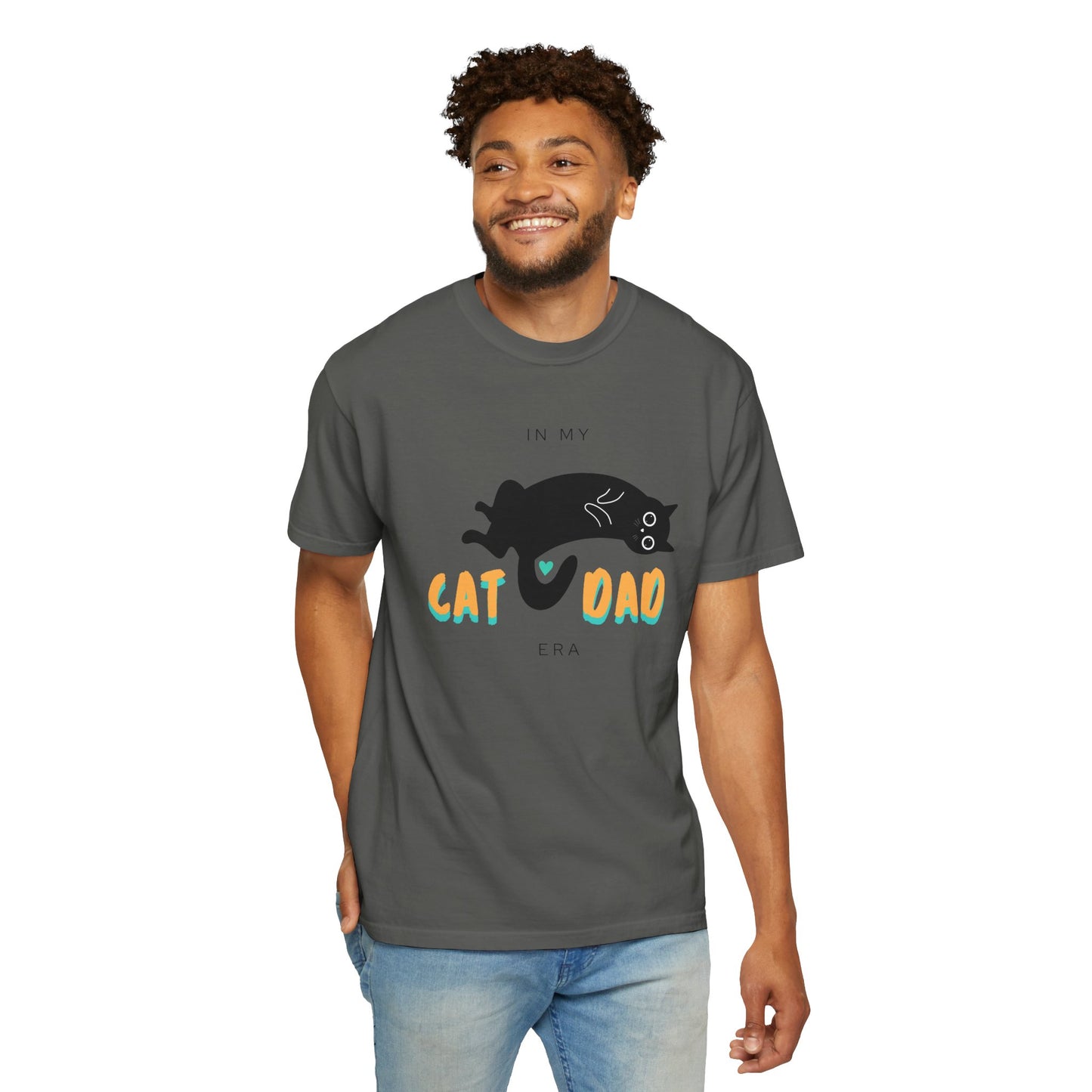 Cat Dad Era Orange & Green Unisex Garment-Dyed T-shirt