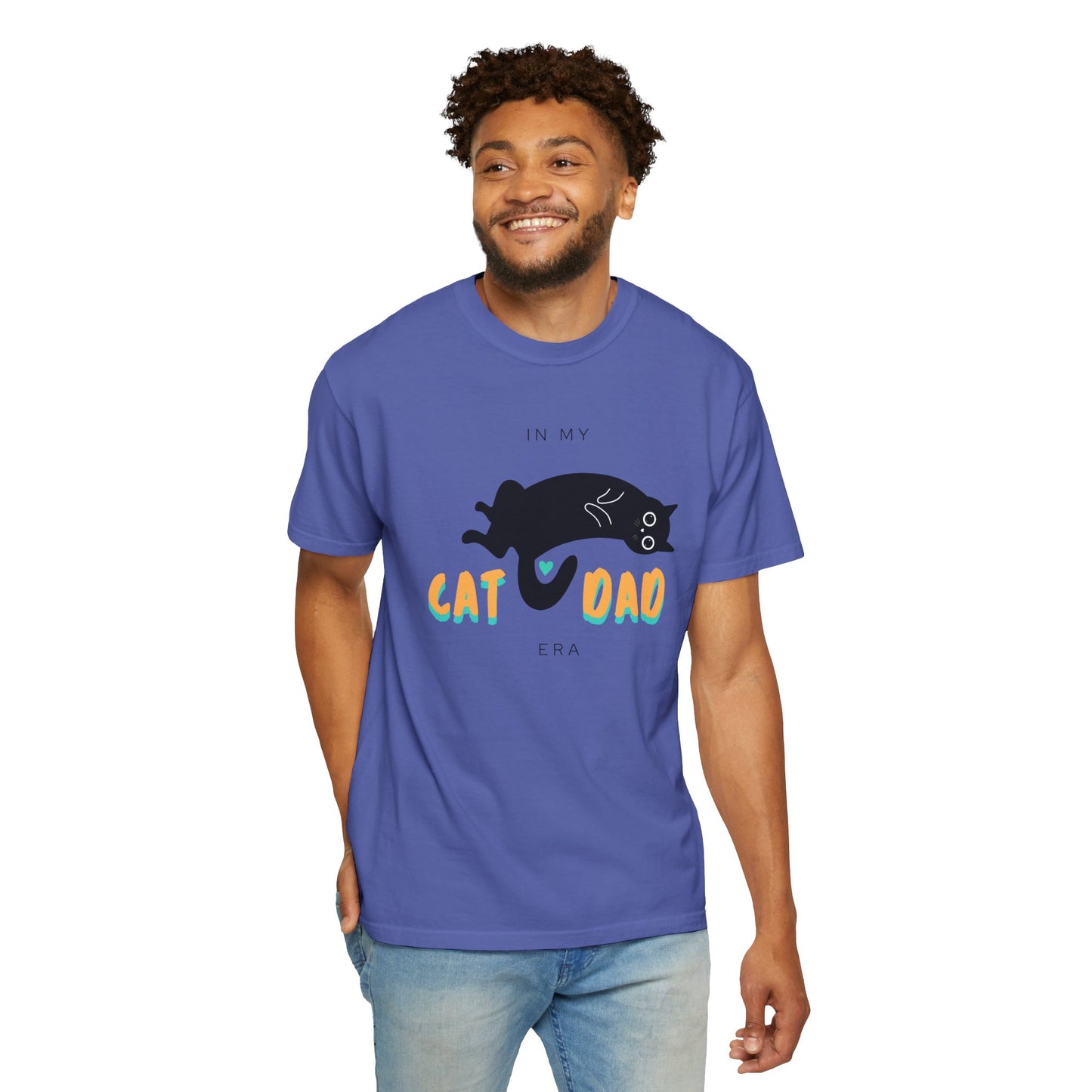 Cat Dad Era Orange & Green Unisex Garment-Dyed T-shirt