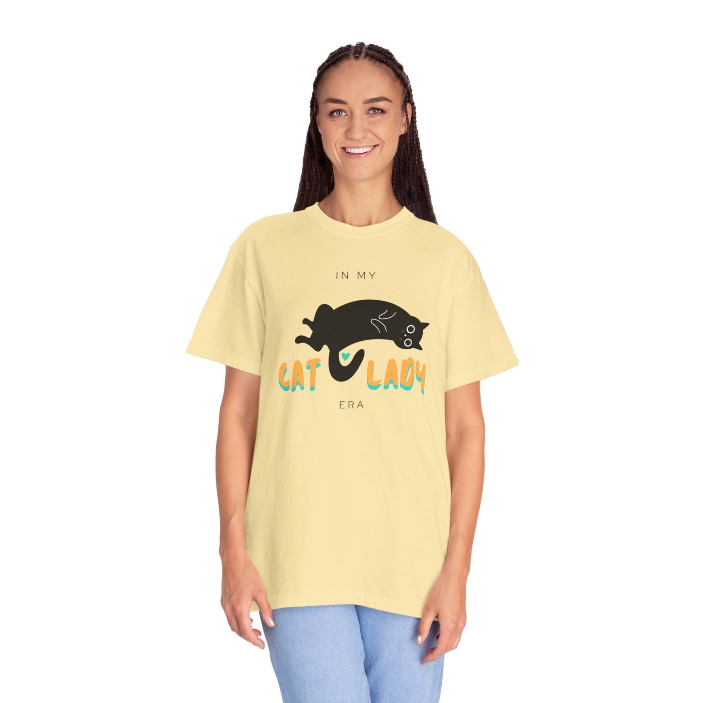 Orange & Green Cat Lady Era Unisex Garment-Dyed T-shirt