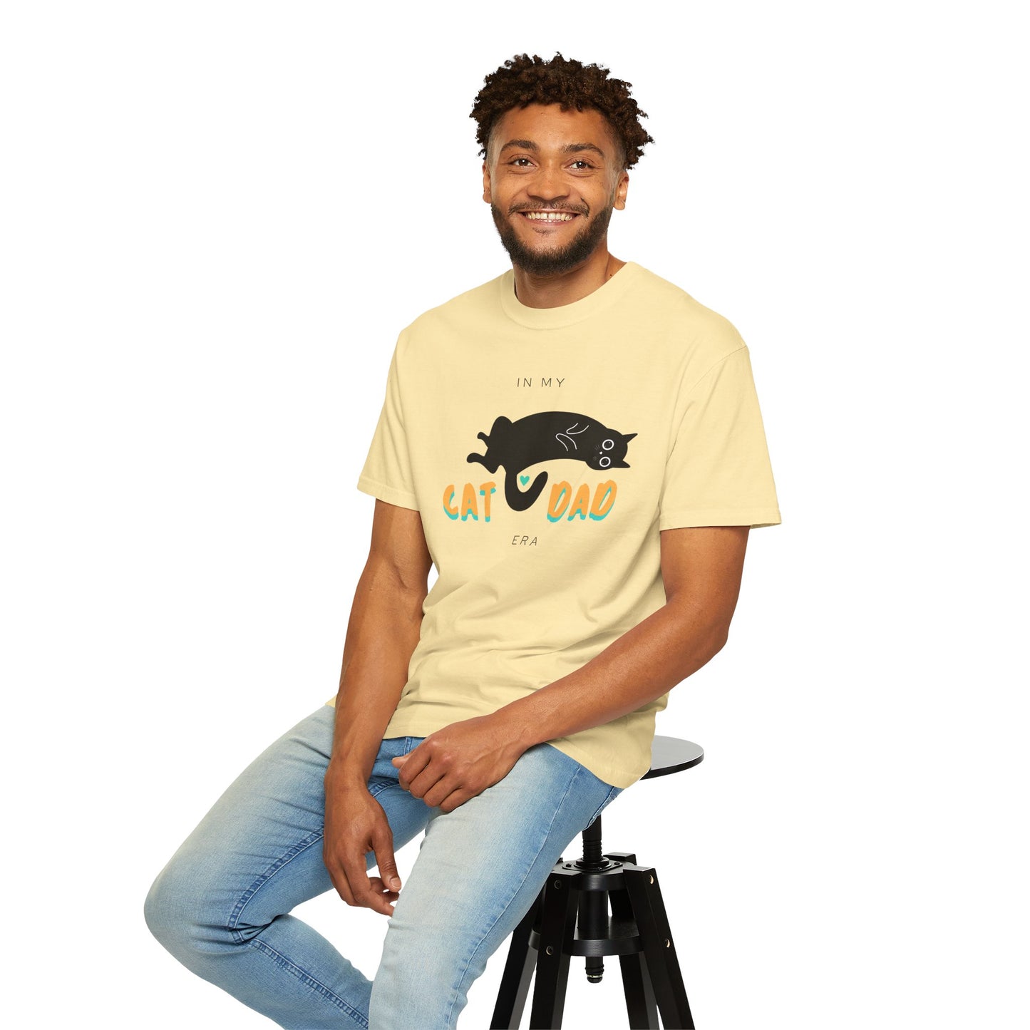 Cat Dad Era Orange & Green Unisex Garment-Dyed T-shirt