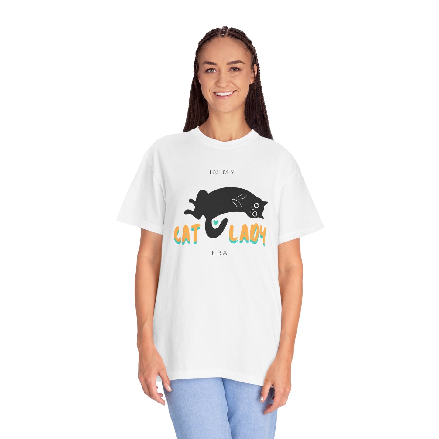 Orange & Green Cat Lady Era Unisex Garment-Dyed T-shirt