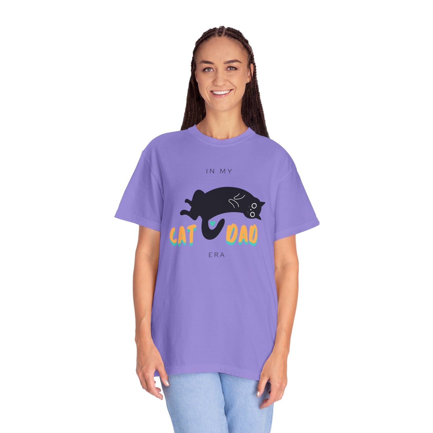 Cat Dad Era Orange & Green Unisex Garment-Dyed T-shirt