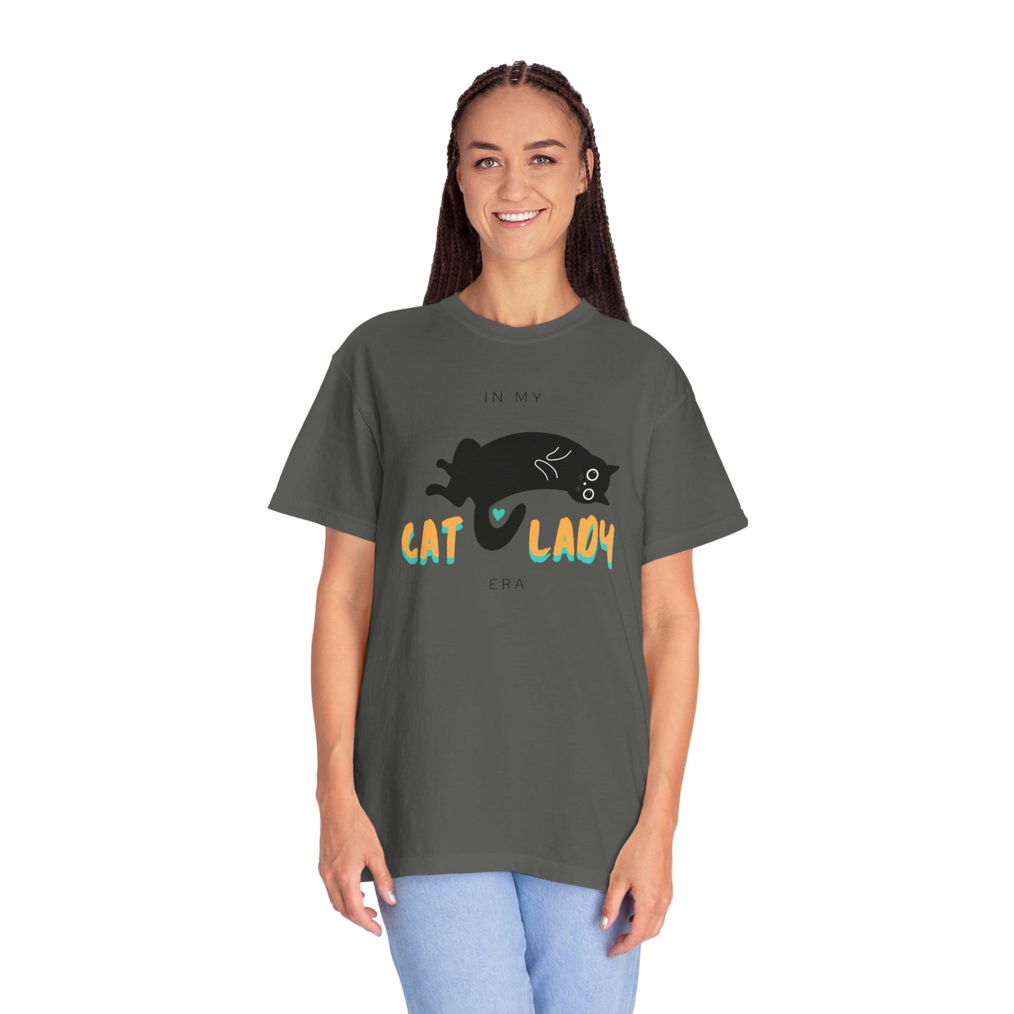 Orange & Green Cat Lady Era Unisex Garment-Dyed T-shirt