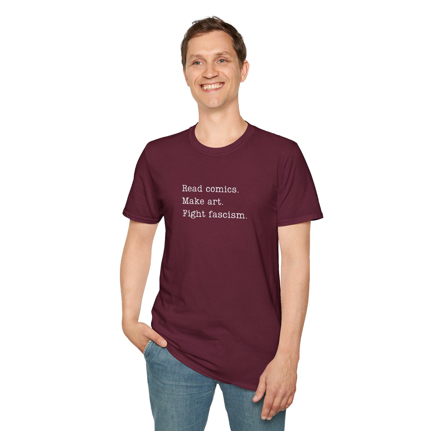Read Comics, Fight Fascism Activist Tee Shirt