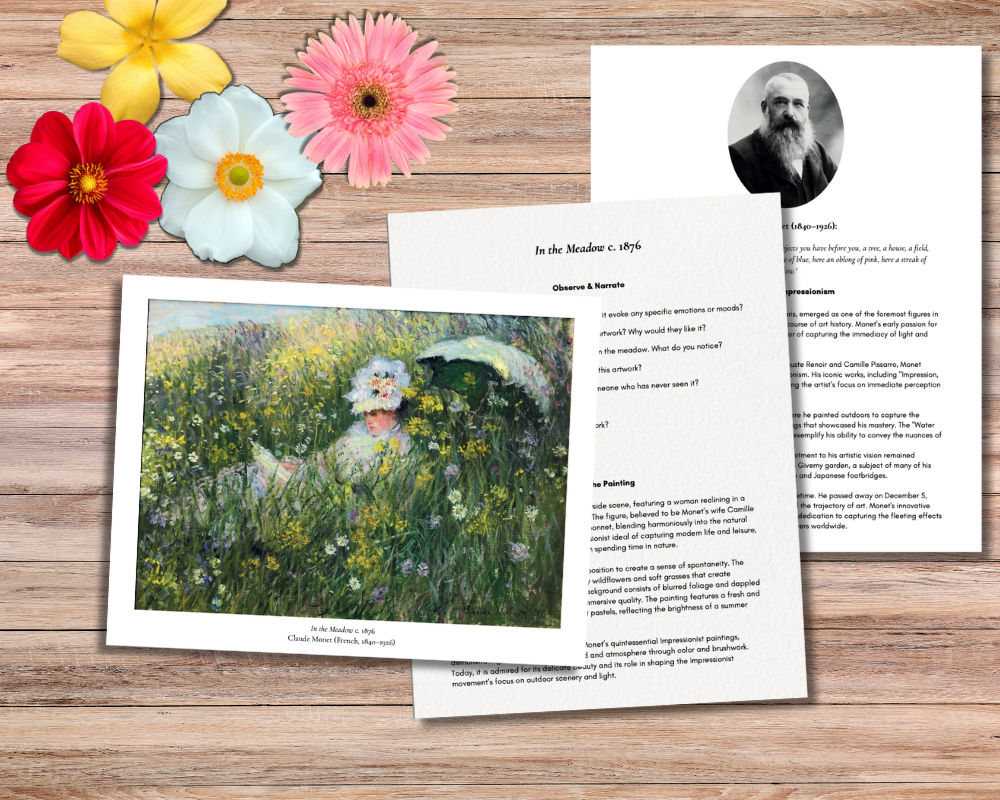 Sample Spring Impressionist Picture Study + Printable Art