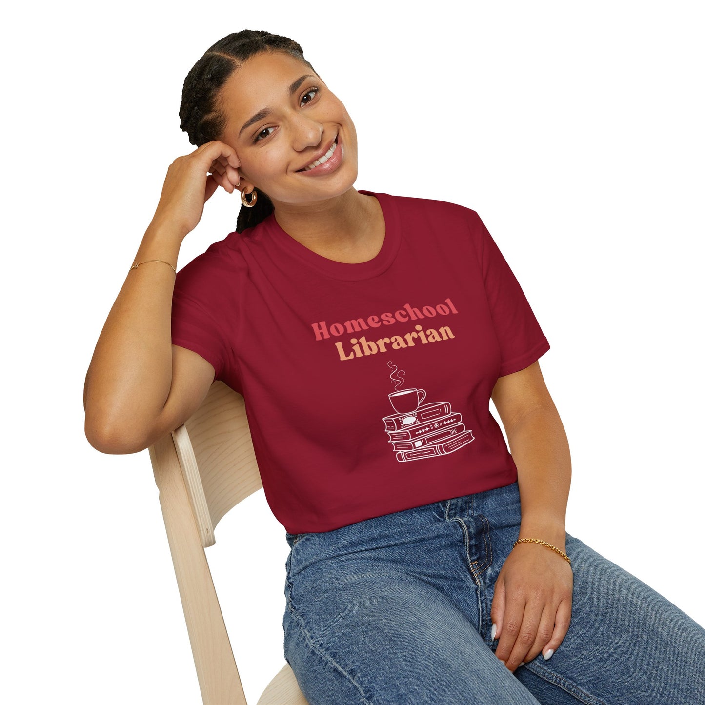 Homeschool Librarian T-Shirt | Book Stack Coffee Mug Design | ACLU Donation