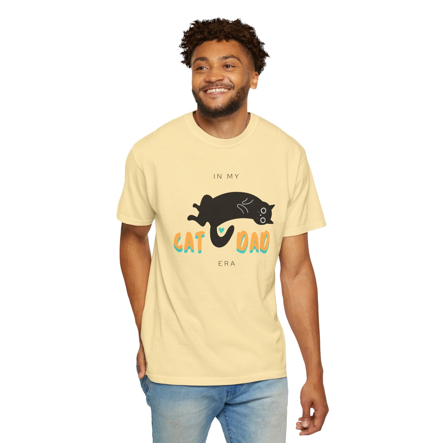 Cat Dad Era Orange & Green Unisex Garment-Dyed T-shirt