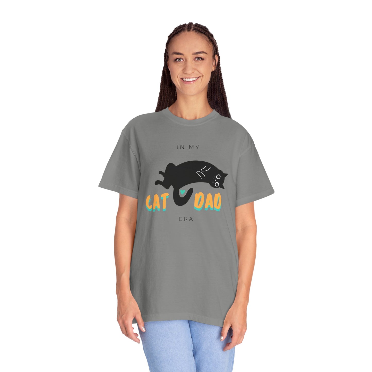 Cat Dad Era Orange & Green Unisex Garment-Dyed T-shirt