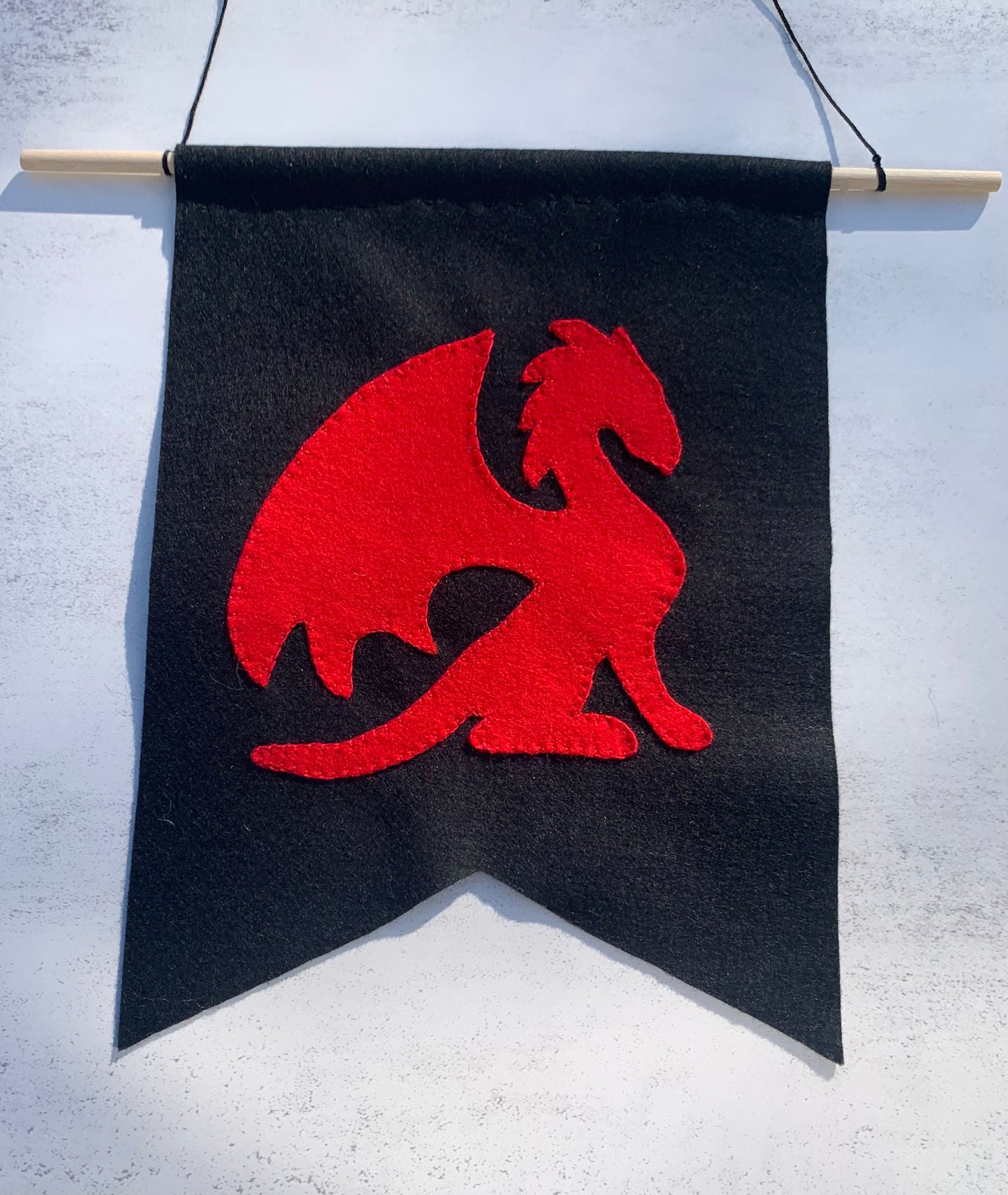 Hand Stitched Red Dragon Flag