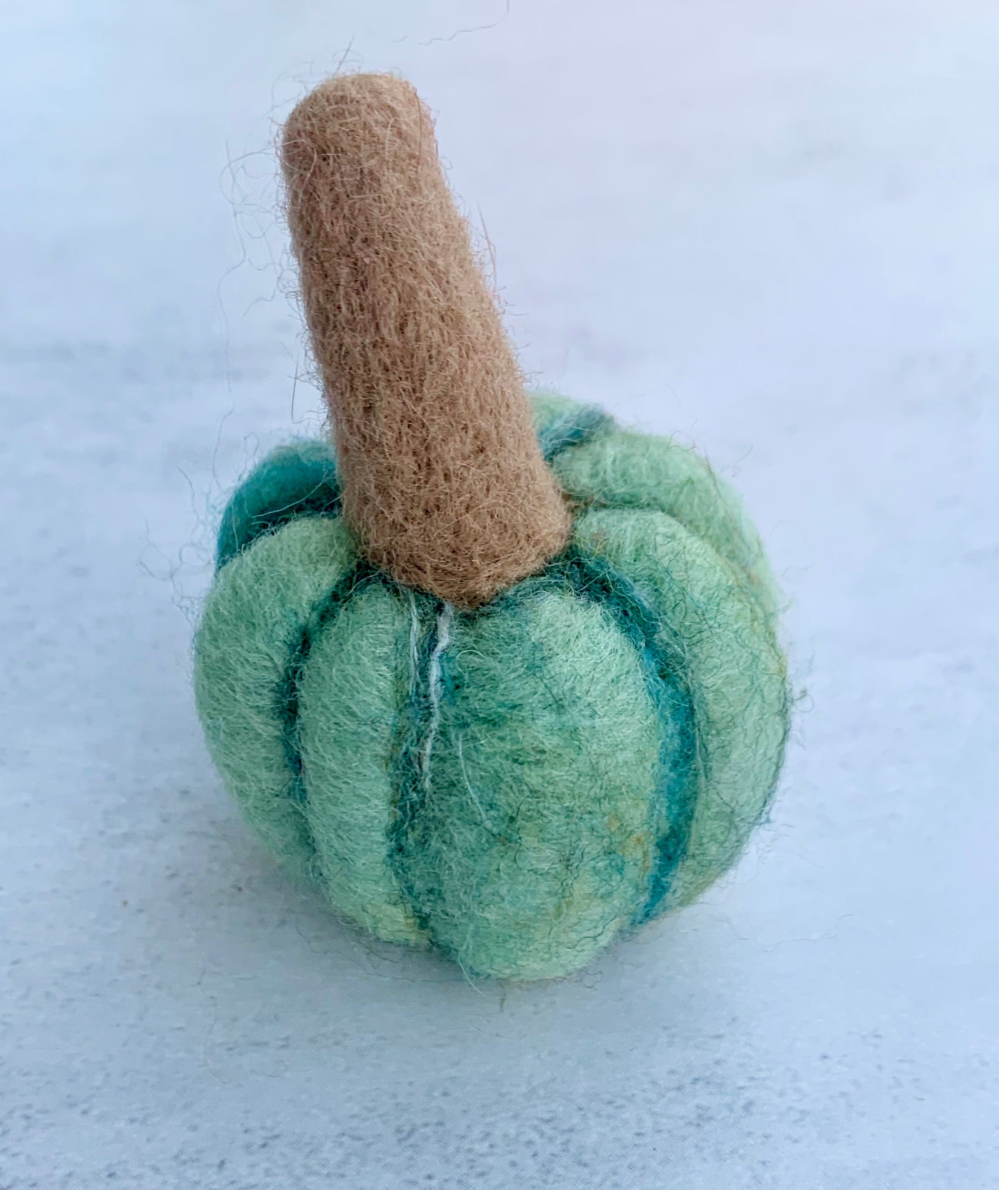 Small Felted Green Pumpkin