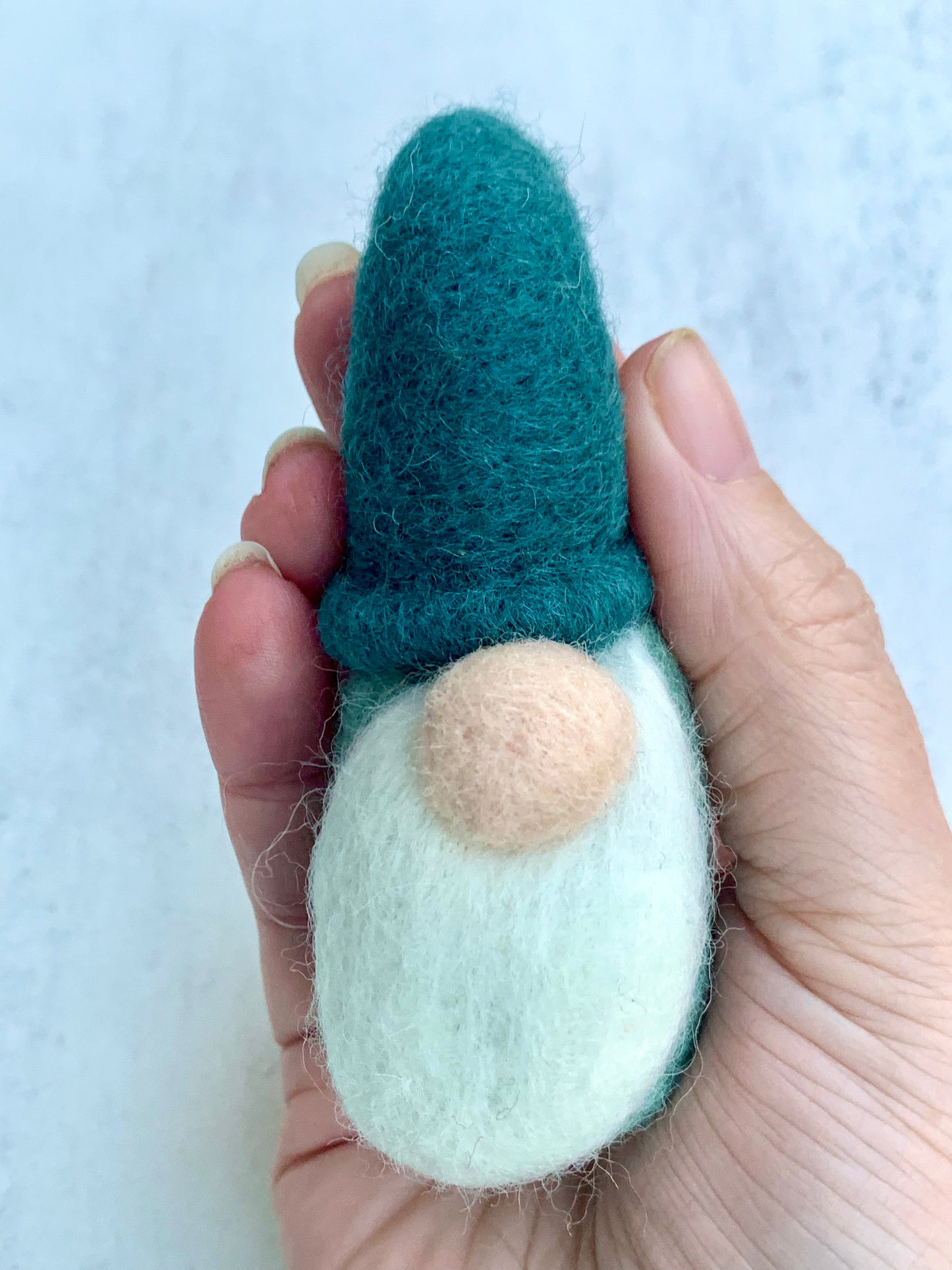 Felted Tomte Gnome with Dark Teal Hat