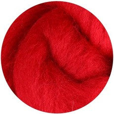 a red apple is in a red bowl