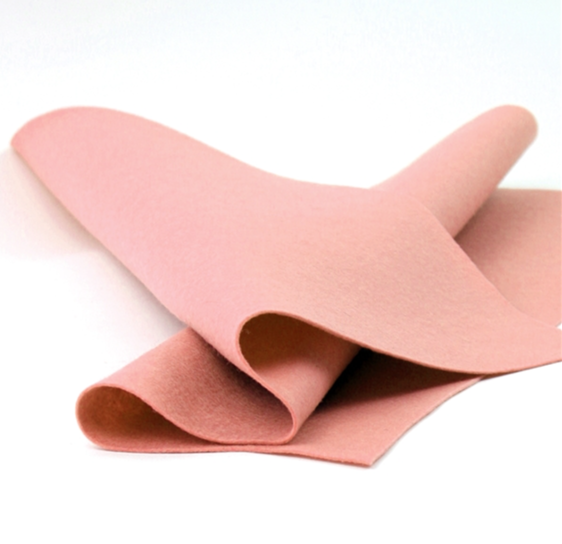 French Peach Merino Wool Felt Sheet