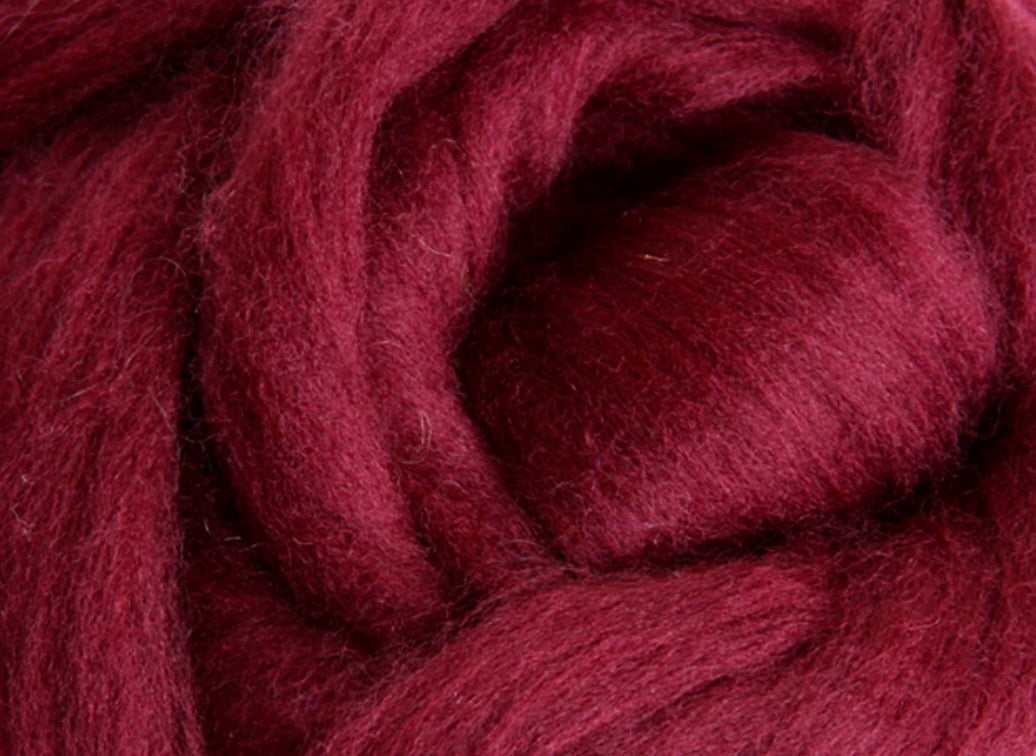 Aubergine NZ Corriedale Wool Roving