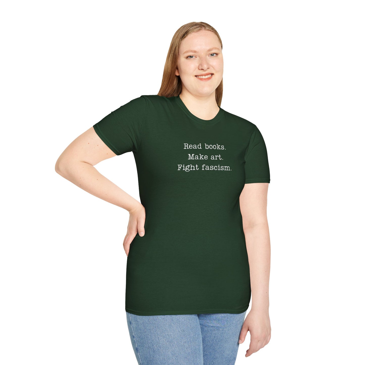 Read Books Make Art Fight Fascism T-Shirt  | Creative Resistance |  ACLU Donation