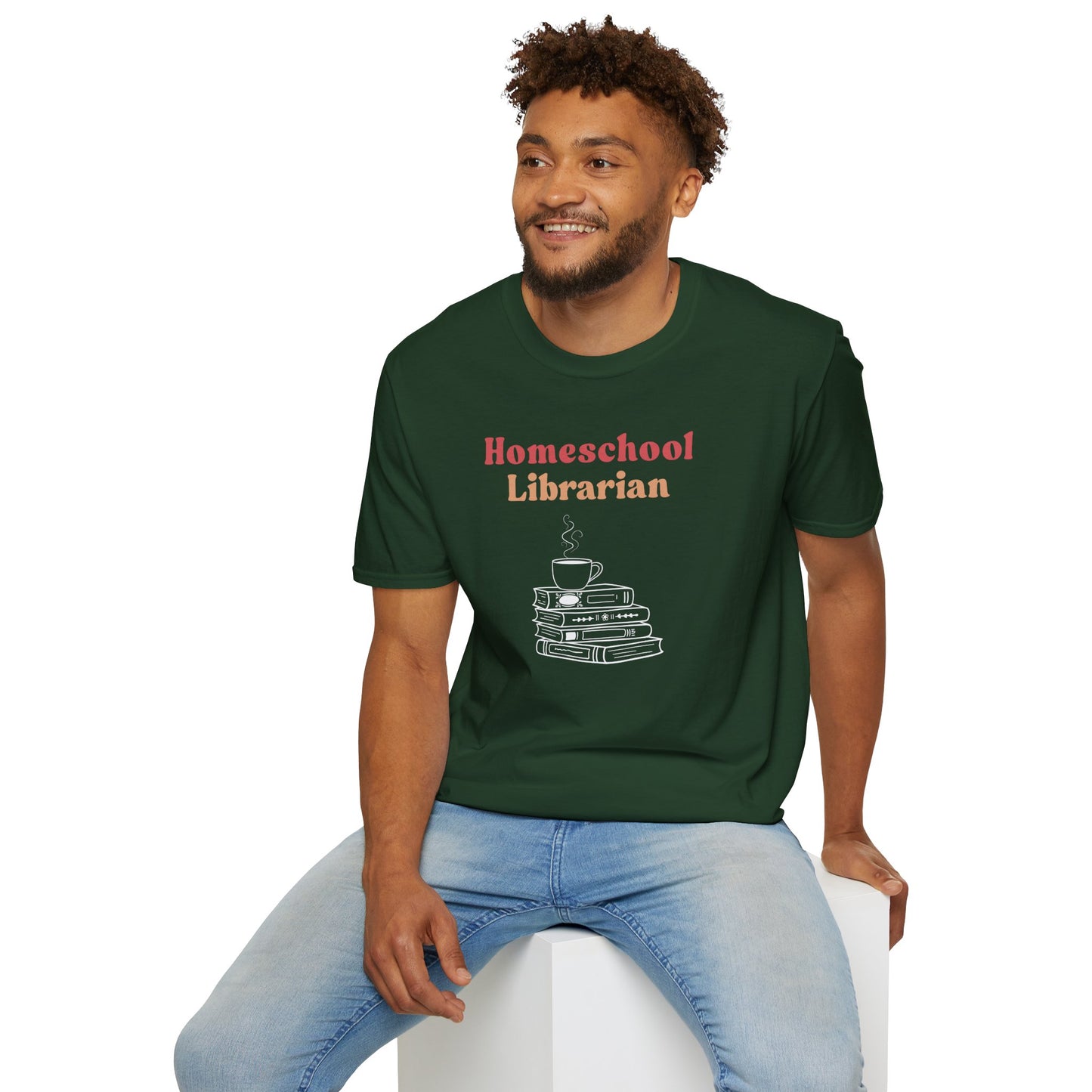 Homeschool Librarian T-Shirt | Book Stack Coffee Mug Design  |  ACLU Donation
