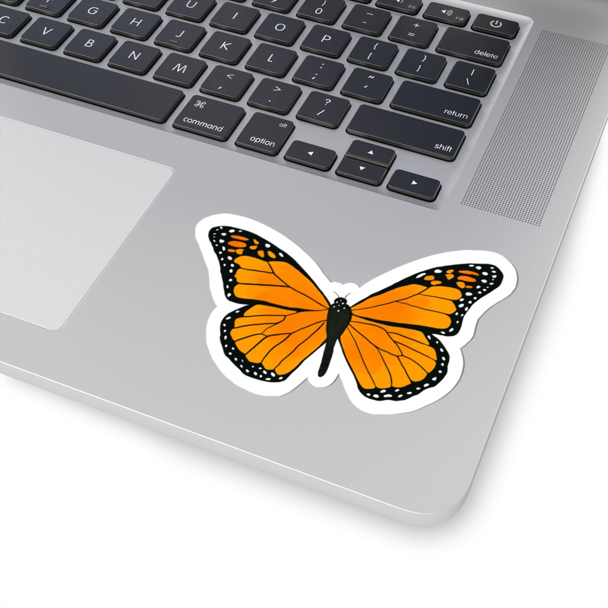 Hand-Drawn Monarch Butterfly Sticker | Vinyl Kiss Cut Decal