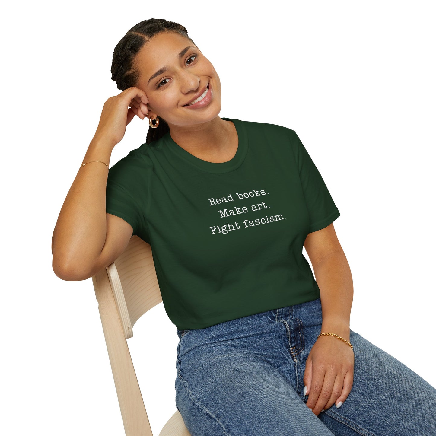 Read Books Make Art Fight Fascism T-Shirt  | Creative Resistance |  ACLU Donation