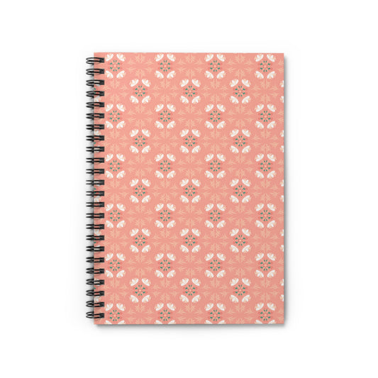 Pink Floral Spiral Notebook - Ruled Line