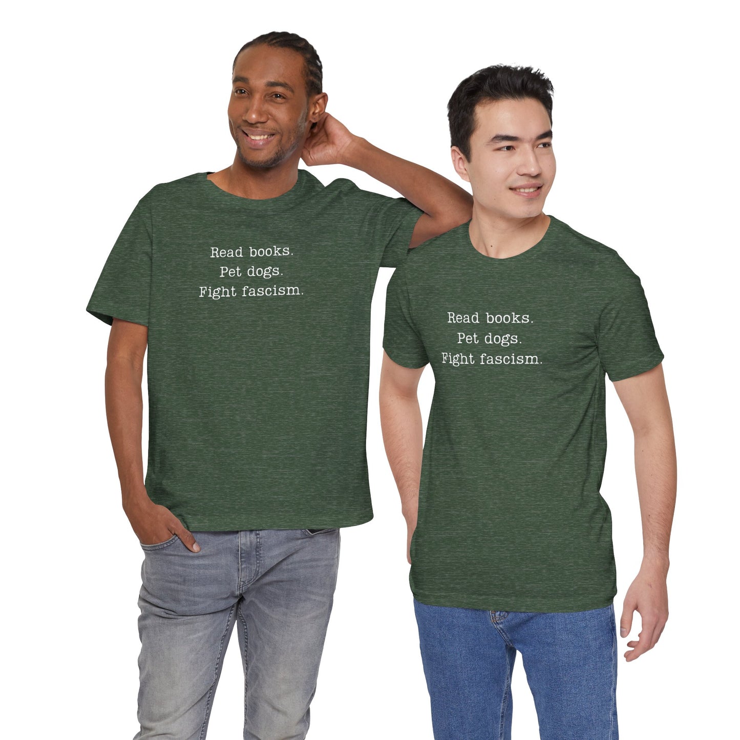Read Books Pet Dogs Fight Fascism T-Shirt | Anti-Fascist Activist Tee | Dog Lover Resistance | ACLU Donation