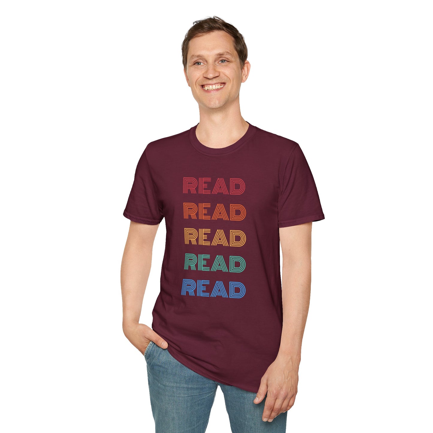 Rainbow READ T-Shirt | Book Lover Gift |  Rainbow Design