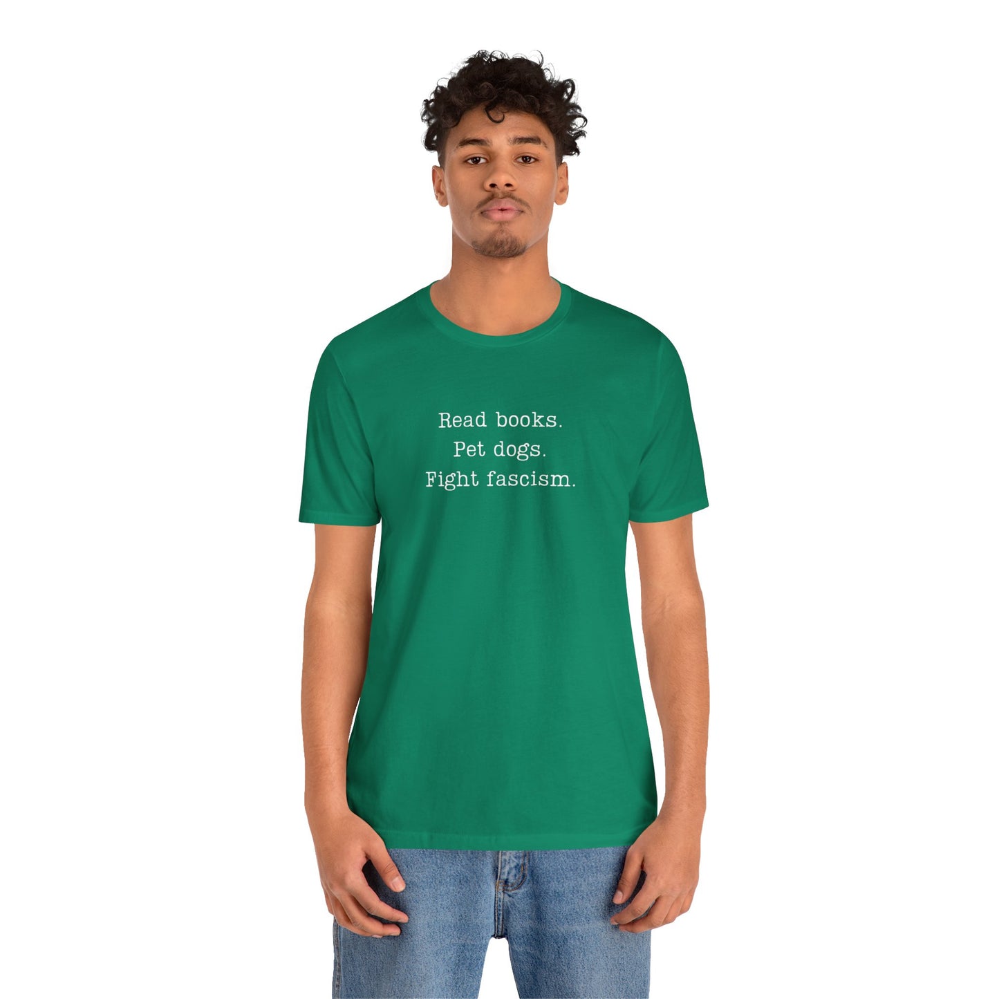 Read Books Pet Dogs Fight Fascism T-Shirt | Anti-Fascist Activist Tee | Dog Lover Resistance | ACLU Donation