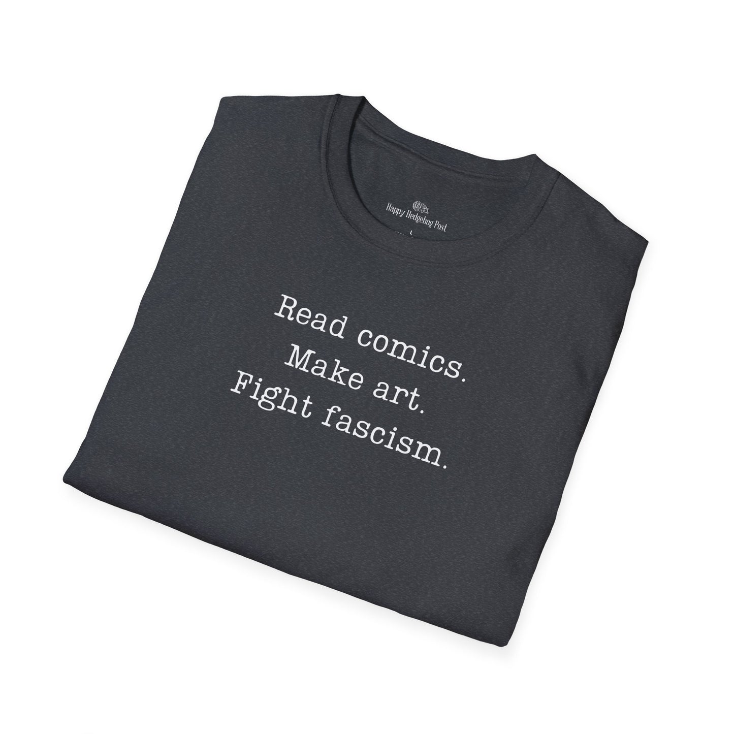 Read Comics Fight Fascism T-Shirt | Anti-Fascist Activist Tee | Comic Book Resistance | ACLU Donation