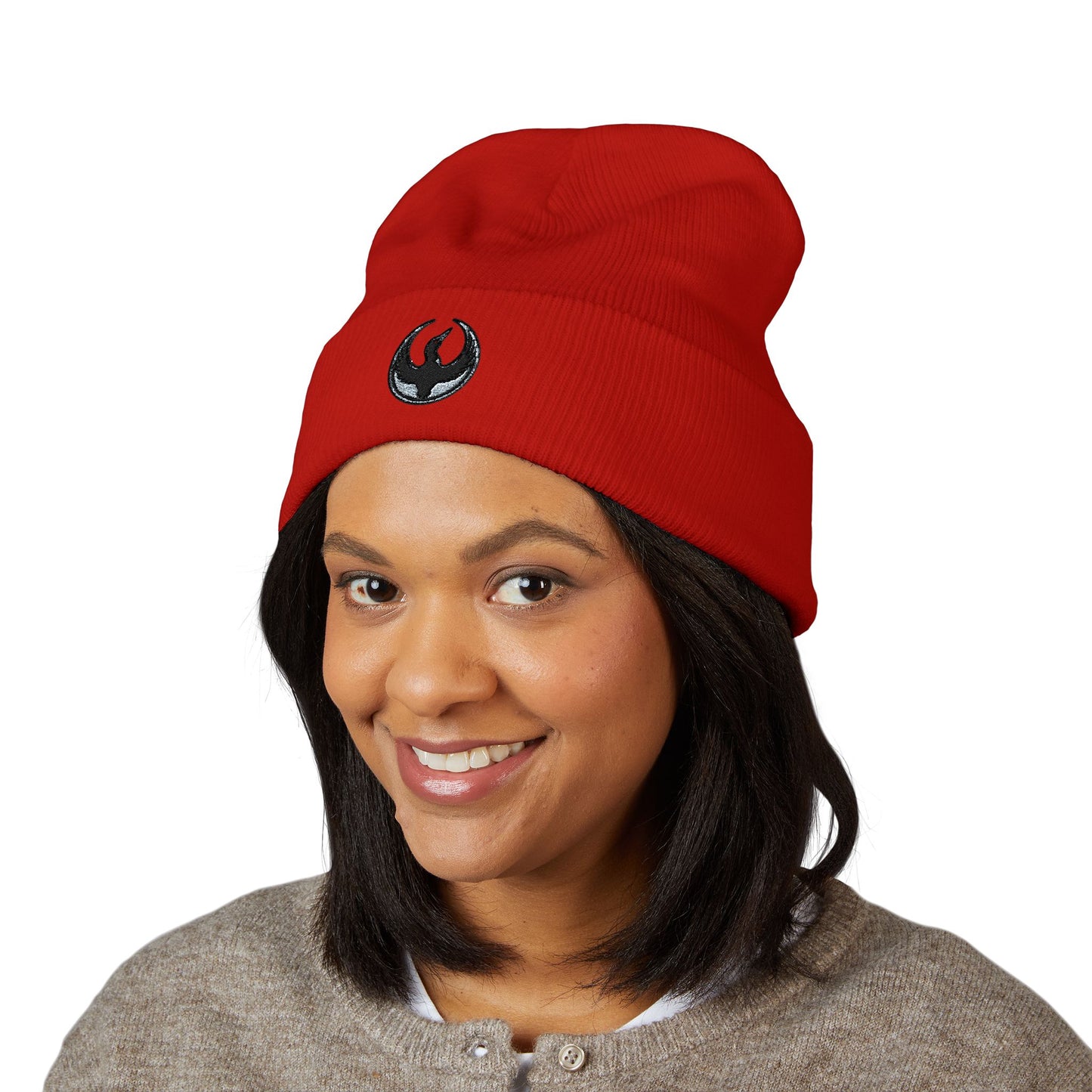 Minnesota Rebel Loon Embroidered Beanie | Resistance Symbol Winter Hat | Cuffed Knit Cap | 100% Profits to ACLU MN & Second Harvest Heartland