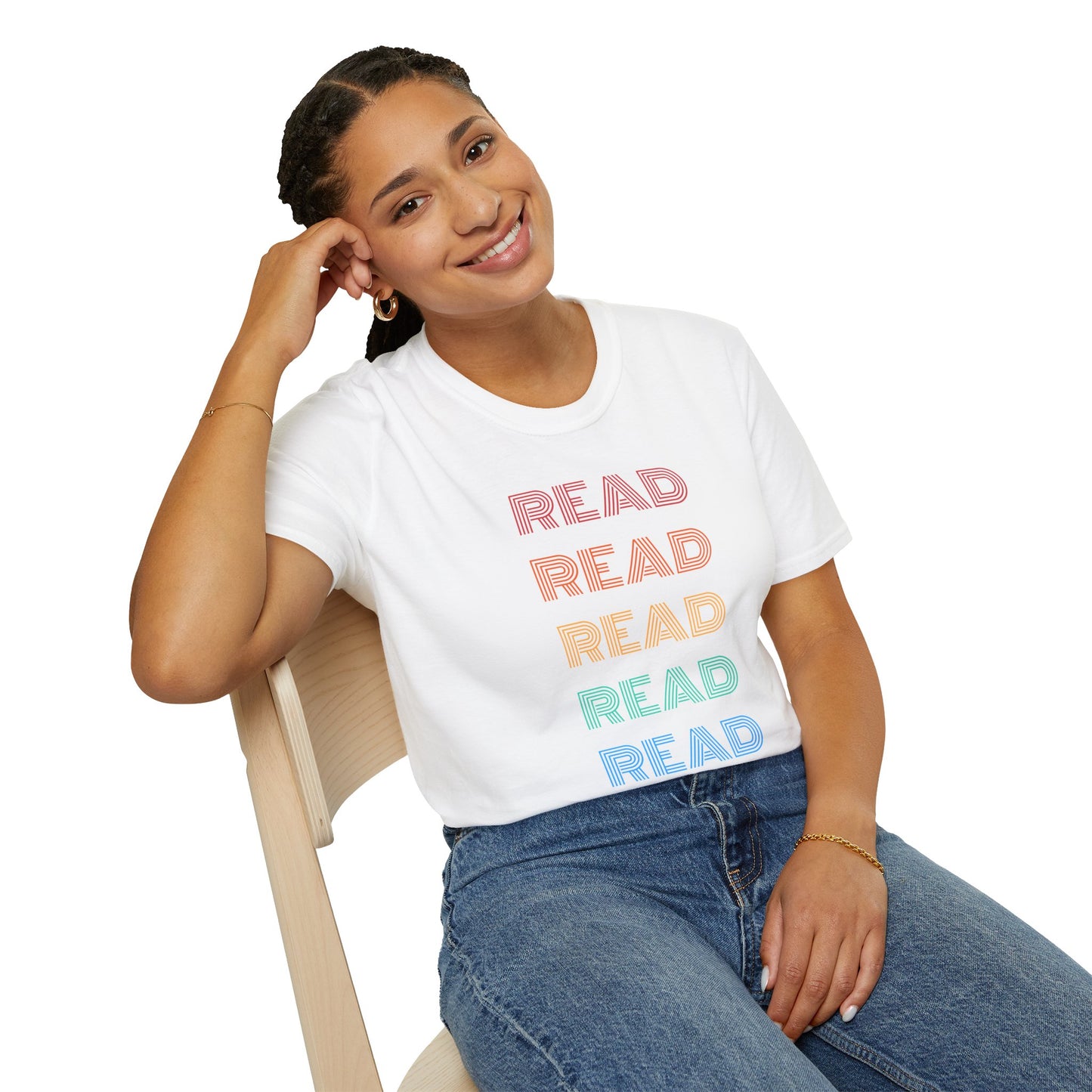 Rainbow READ T-Shirt | Book Lover Gift |  Rainbow Design