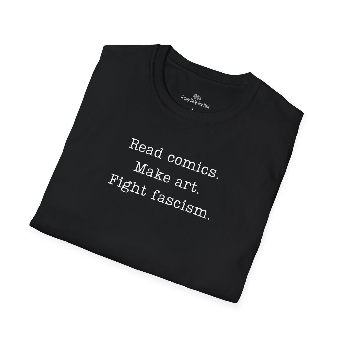 Read Comics Fight Fascism T-Shirt | Anti-Fascist Activist Tee | Comic Book Resistance | ACLU Donation