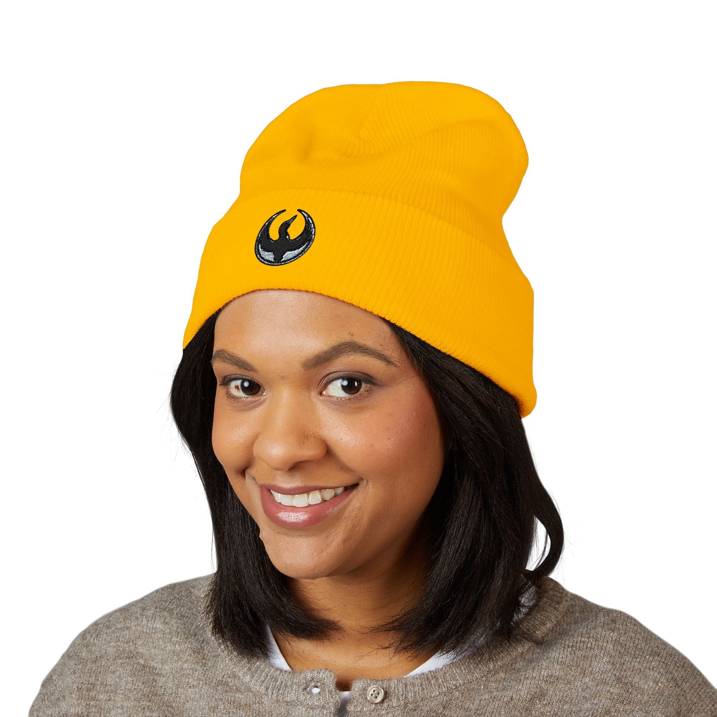 Minnesota Rebel Loon Embroidered Beanie | Resistance Symbol Winter Hat | Cuffed Knit Cap | 100% Profits to ACLU MN & Second Harvest Heartland