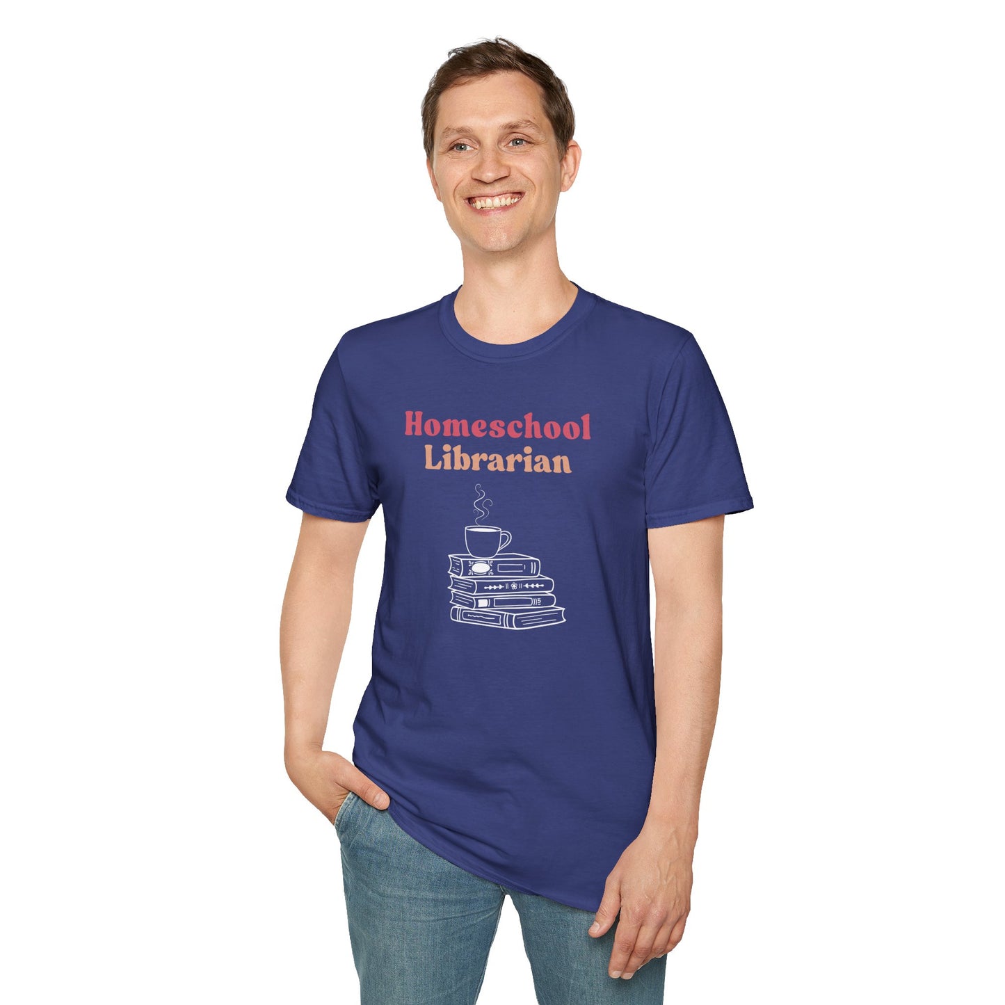 Homeschool Librarian T-Shirt | Book Stack Coffee Mug Design  |  ACLU Donation