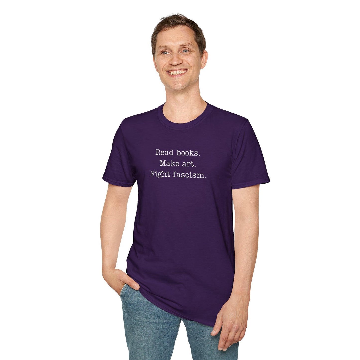 Read Books Make Art Fight Fascism T-Shirt  | Creative Resistance |  ACLU Donation