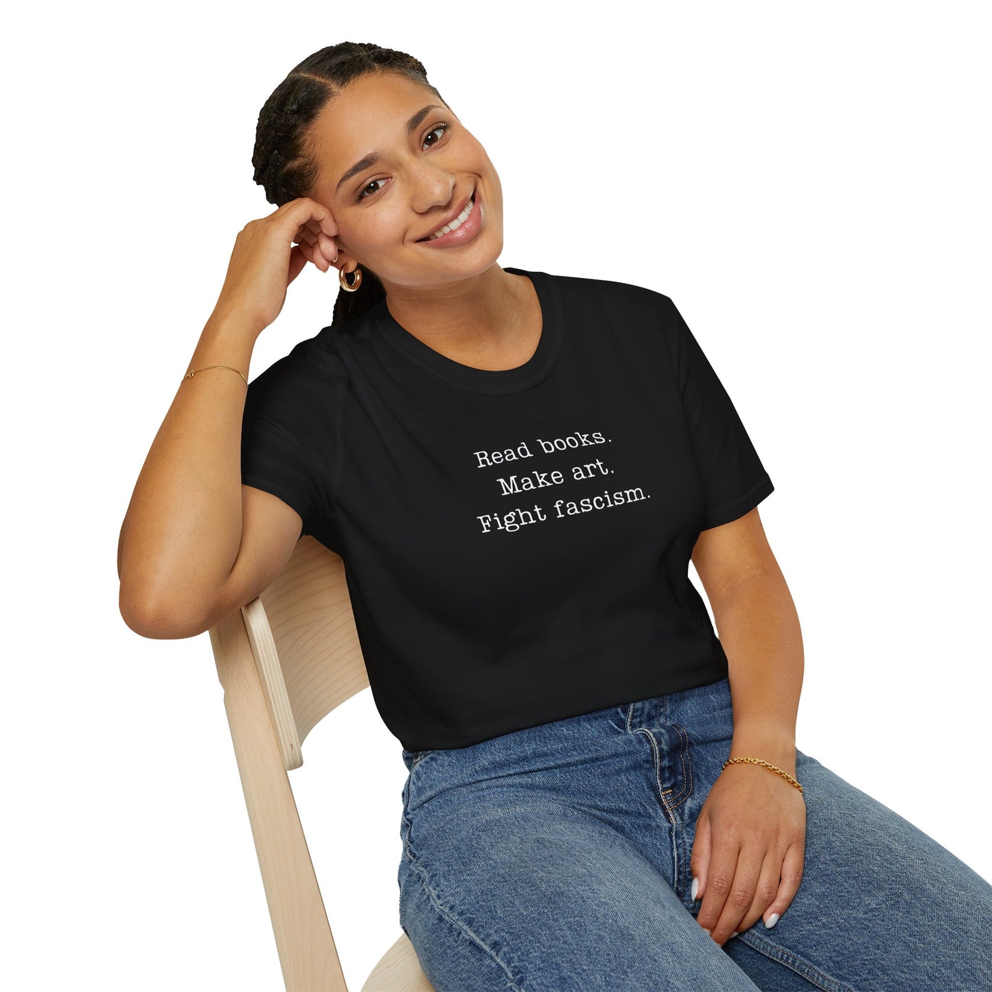 Read Books Make Art Fight Fascism T-Shirt  | Creative Resistance |  ACLU Donation