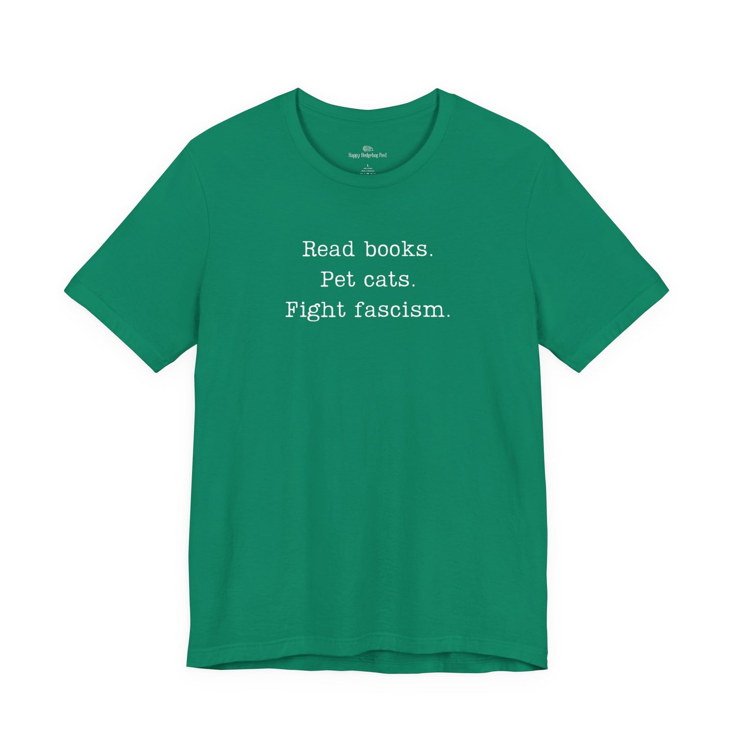 Read Books Pet Cats Fight Fascism T-Shirt | Anti-Fascist Activist Tee | Cat Lover Resistance | ACLU Donation