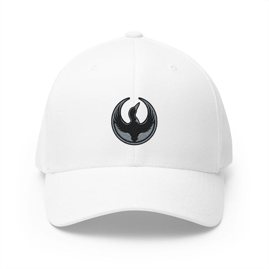 Minnesota Rebel Loon Structured Cap | Embroidered Resistance Symbol Baseball Hat | Fitted Stretch Band | 100% Profits to ACLU MN & Second Harvest Heartland