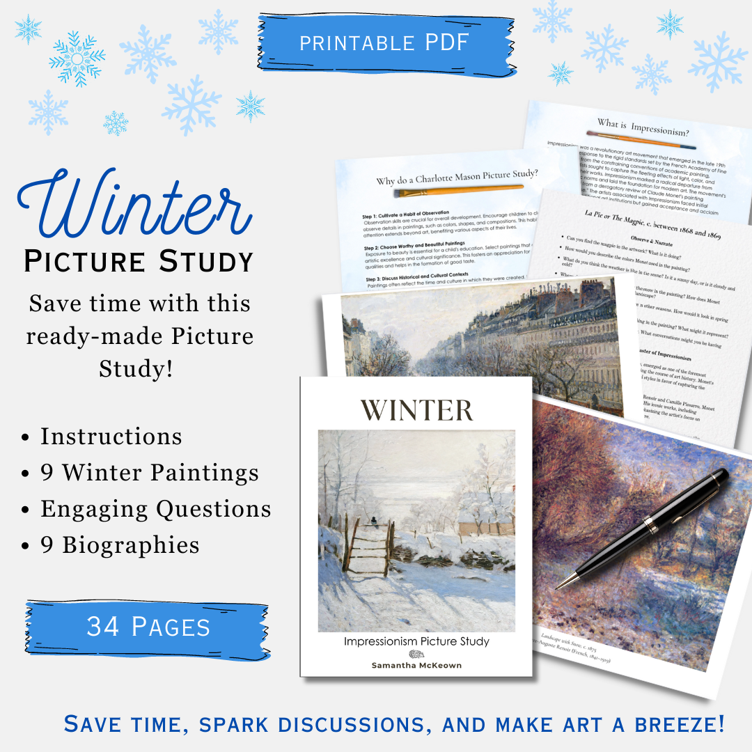 Winter Impressionist Picture Study + Printable Art