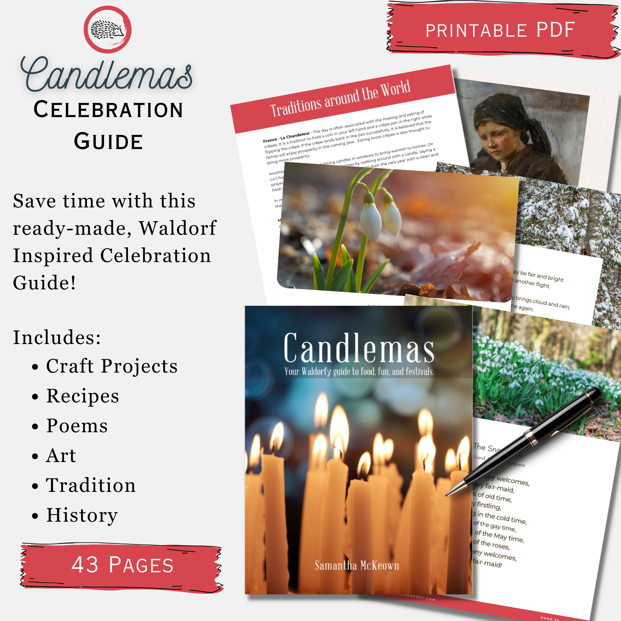 Candlemas Celebration Guide PDF | Crafts, Recipes, Poems | Waldorf Homeschool